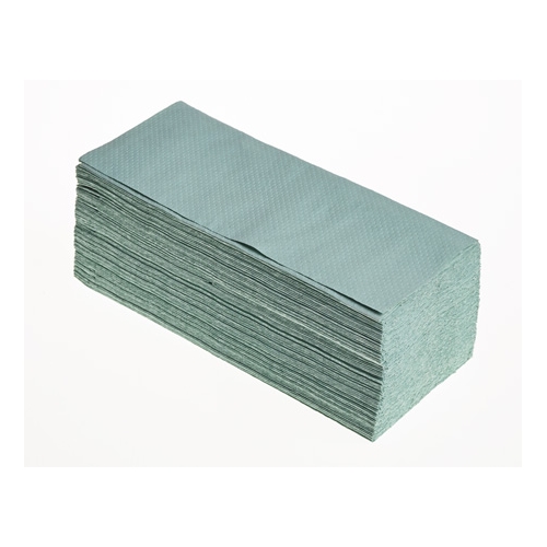 V Fold Green 1 ply Hand Towel (5000)