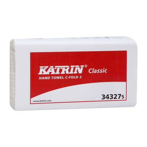 Katrin Classic Hand Towel C- fold 2 Ply White 343275 Eco Label