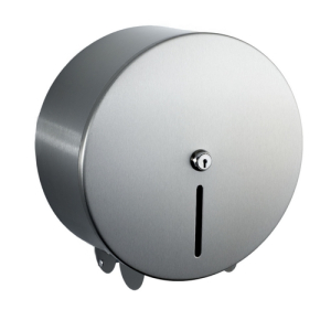 Brushed Stainless Steel Mini Jumbo Toilet roll dispenser 10"