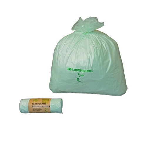 Compostable natural Cornstarch Biosac 10 Litre sack 17" x 18" (20x25 rolls)