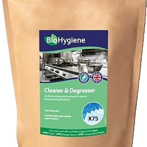 BioHygiene Unfragranced large scrubber drier degreaser sachet (75)