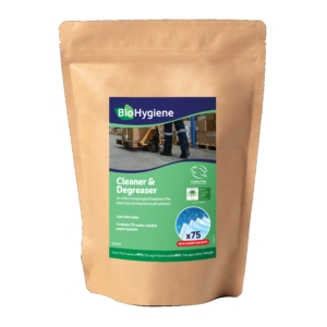 BioHygiene Unfragranced large scrubber drier degreaser sachet (75)