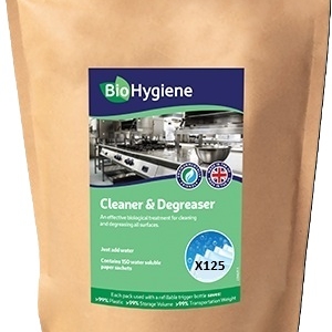 BioHygiene Unfragranced large scrubber drier degreaser sachet (125)