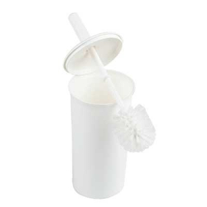 Turks Head Plastic Enclosed Toilet Brush and Holder white